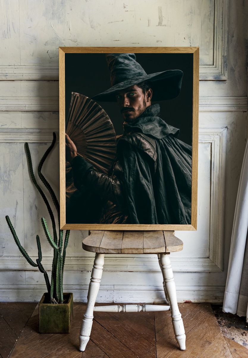Dark Wizard Portrait Poster. room preview