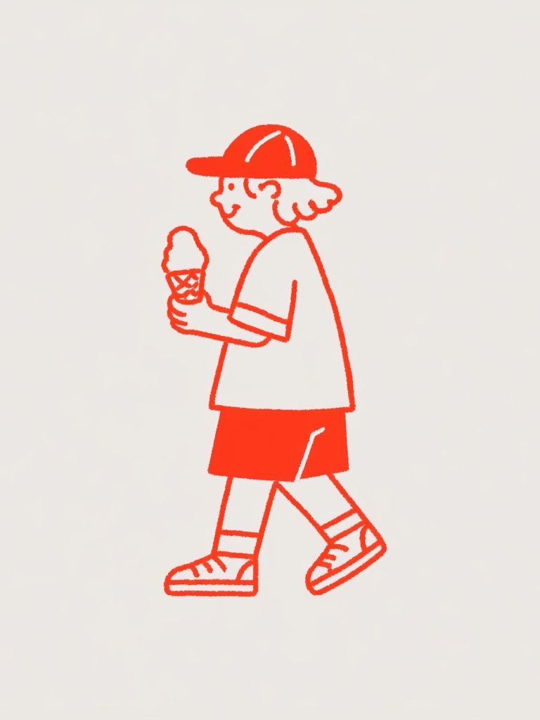 Ice Cream Kid Illustration Poster. poster — illustration art