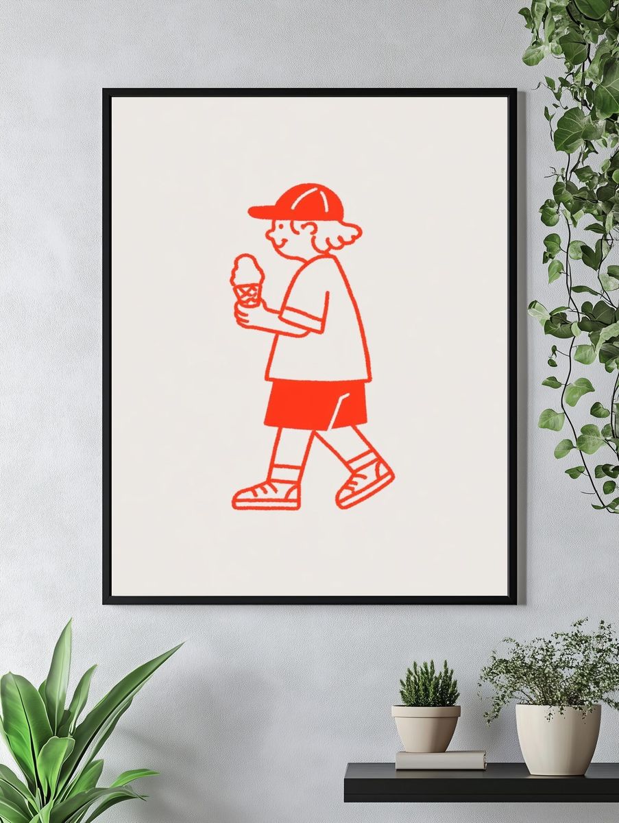 Ice Cream Kid Illustration Poster. — room view 4