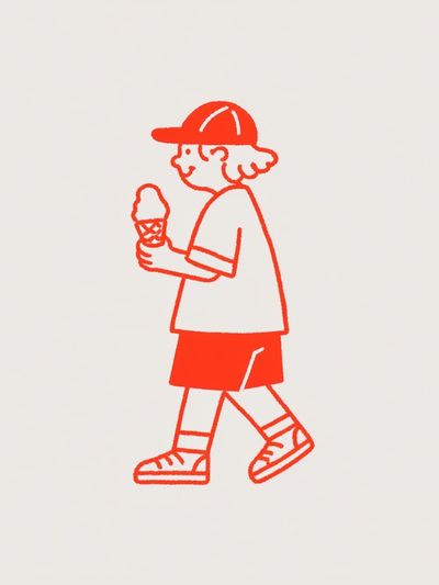 Ice Cream Kid Illustration Poster. poster