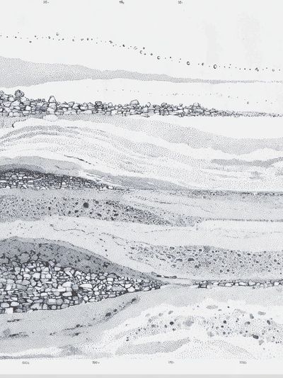 Monochrome Geological Strata Print. poster print