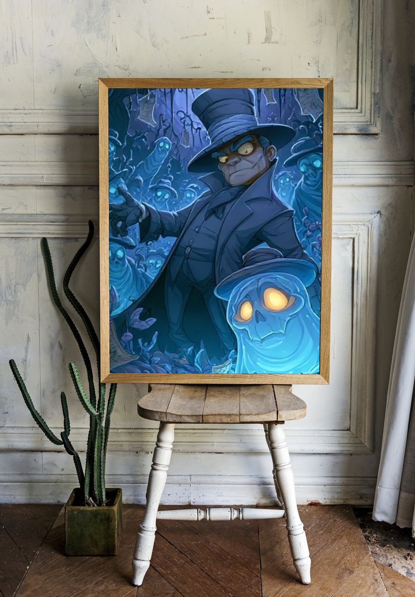 Haunted Top Hat Villain Illustration Poster. — room view 1