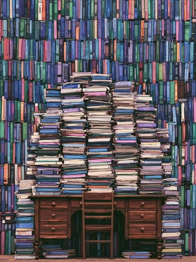 Book Lover's Desk Illustration Poster.