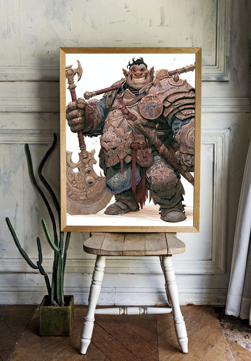 Orc Warrior Fantasy Illustration Poster. room preview