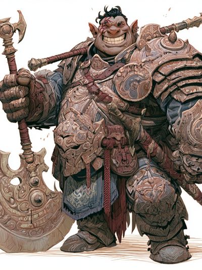 Orc Warrior Fantasy Illustration Poster. poster print