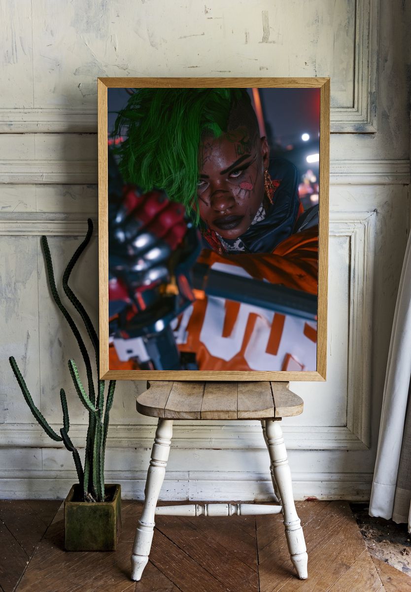Cyberpunk Portrait Poster. — room view 1