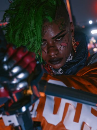 Cyberpunk Portrait Poster. poster