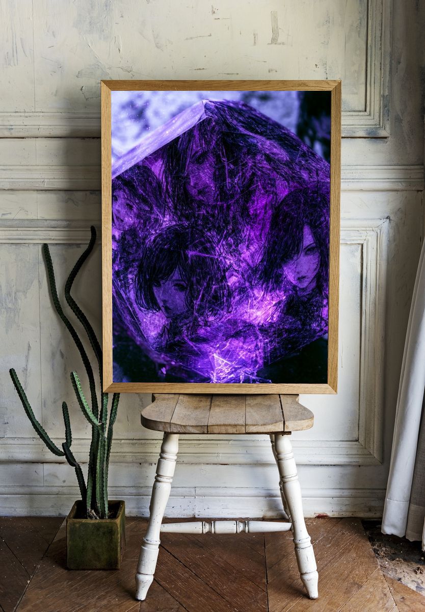 Purple Crystal Portrait Poster. — room view 1