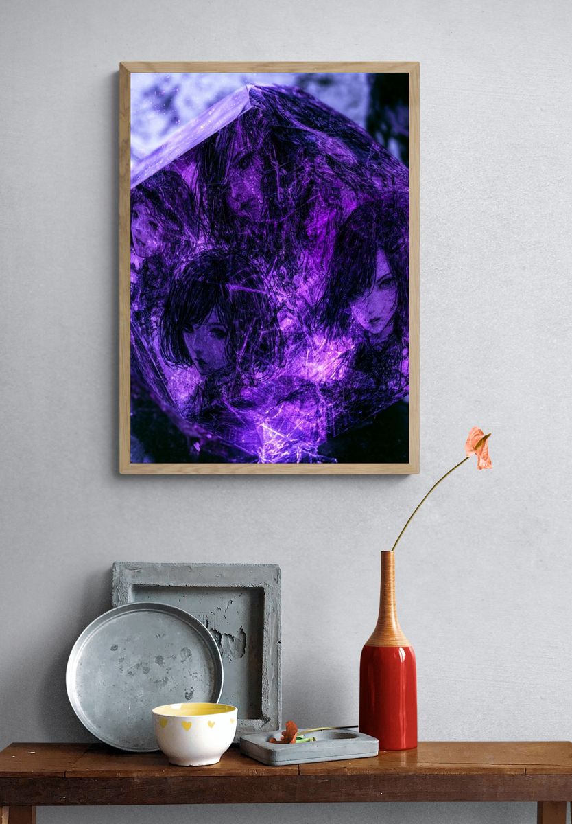 Purple Crystal Portrait Poster. — room view 3