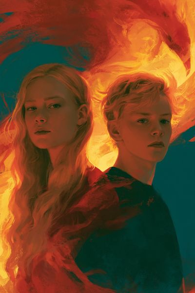 Dual Portrait Flame Illustration Poster. poster