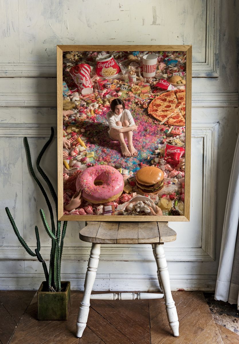 Surreal Candy Feast Illustration Poster. — room view 1