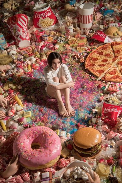 Surreal Candy Feast Illustration Poster. poster
