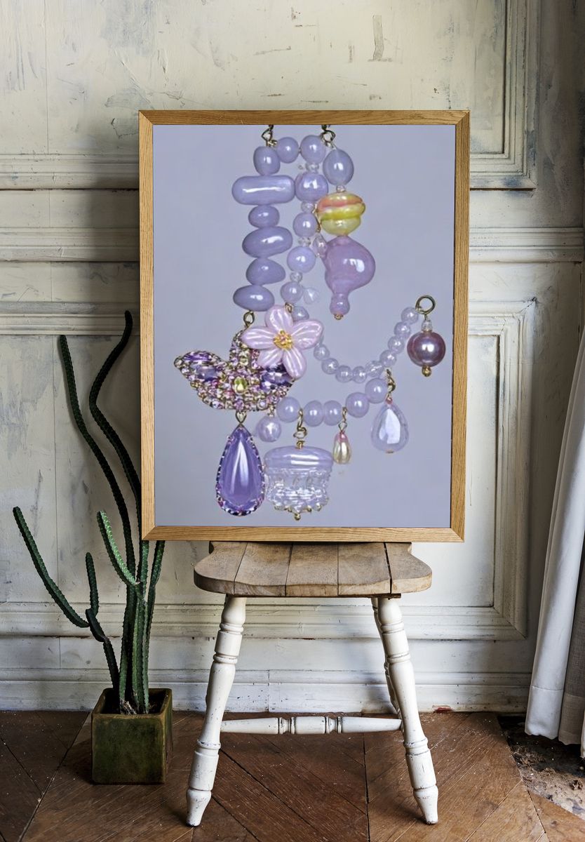 Lavender Beaded Charm Poster. room preview