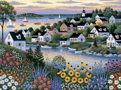Coastal Village Garden Print.
