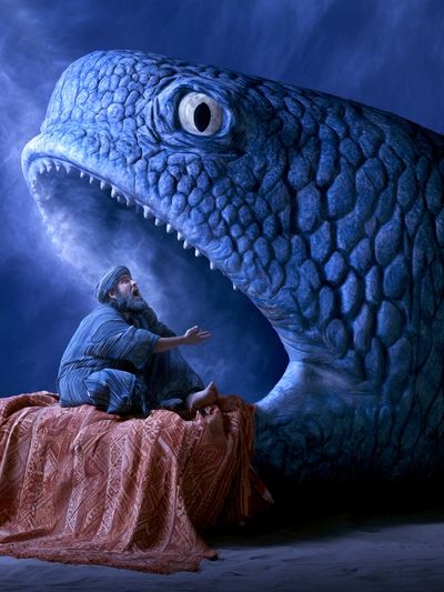 Giant Blue Serpent Fantasy Poster.