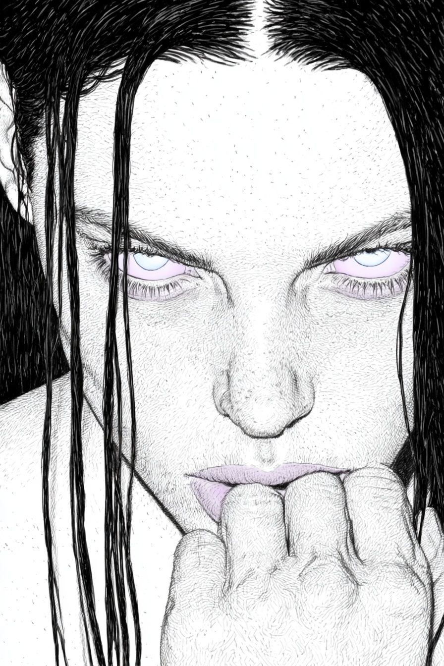 Intense Portrait Ink Print. poster detail