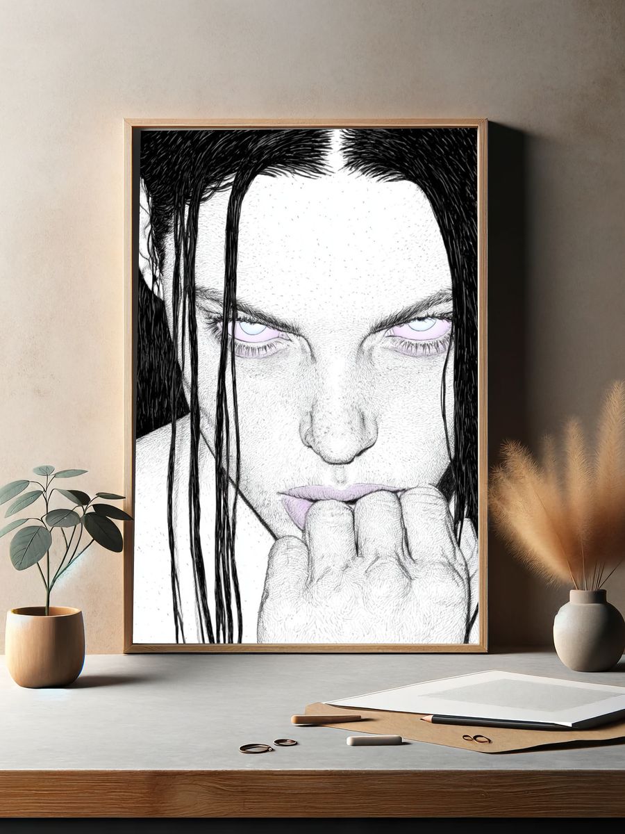 Intense Portrait Ink Print. — room view 2