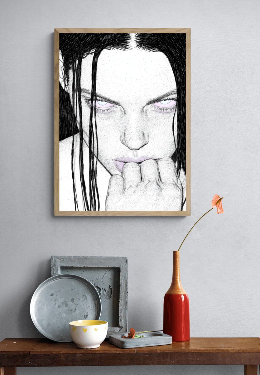 Intense Portrait Ink Print. — room view 3