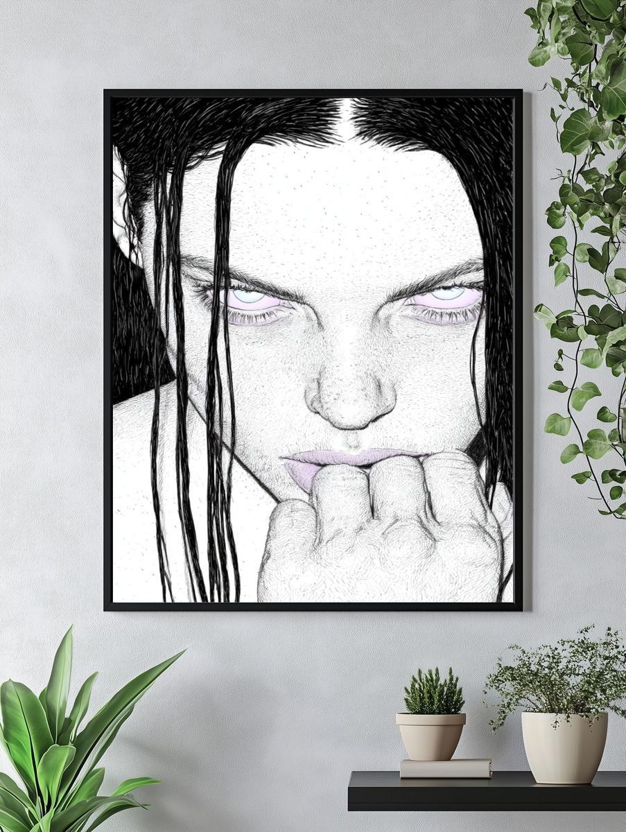Intense Portrait Ink Print. — room view 4