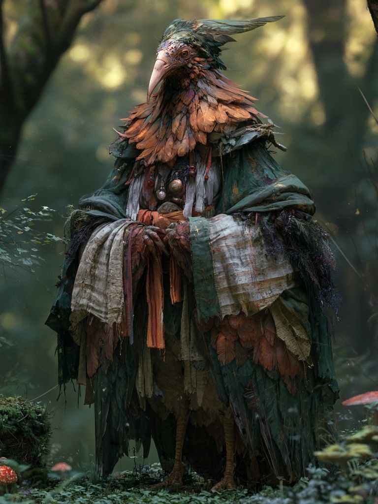 Forest Bird Spirit Illustration Poster. poster detail