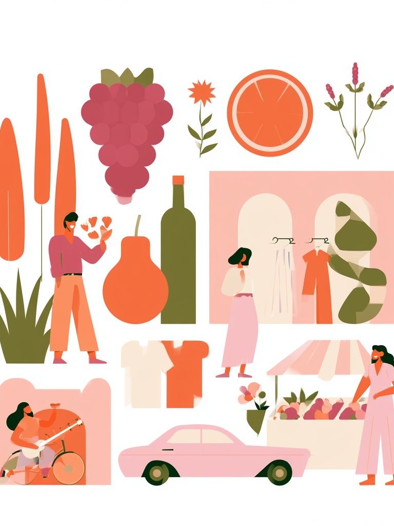 Retro Lifestyle Collage Print. poster — illustration art