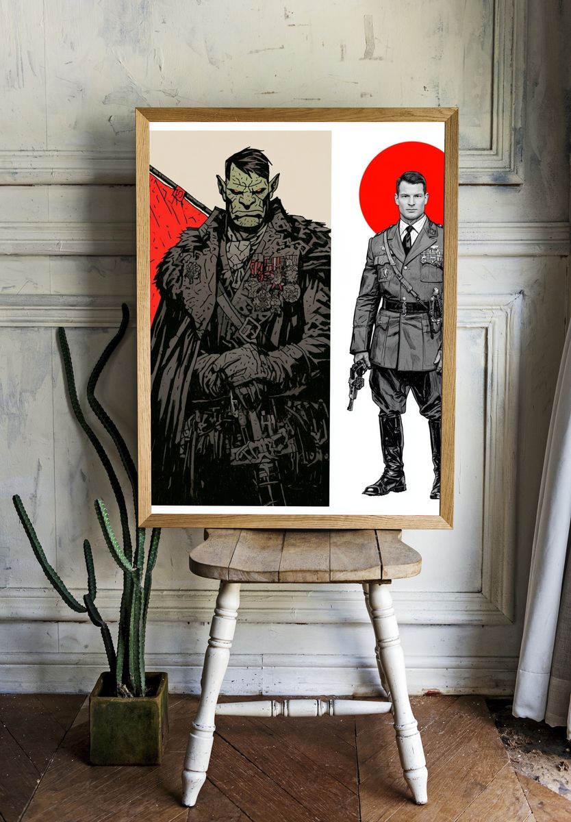 Warrior and Officer Illustration Poster. room preview