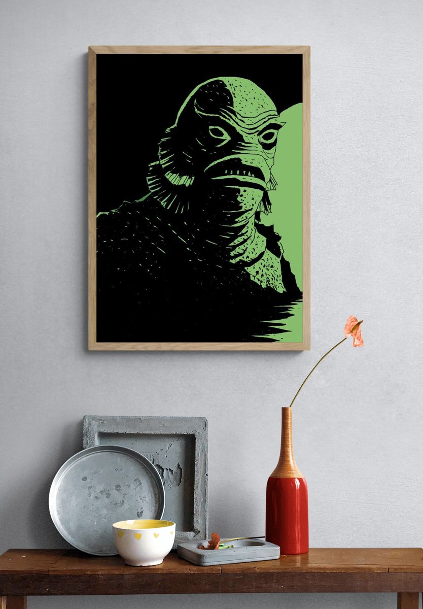 Creature Portrait Illustration Poster. — room view 3