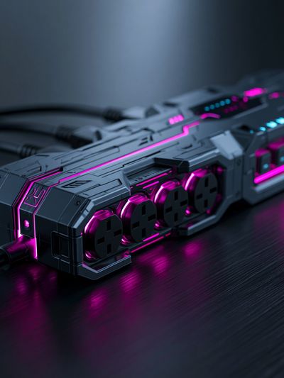Neon Cyberpunk Power Strip Poster.