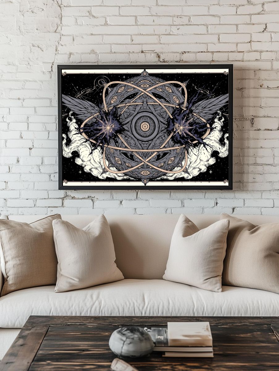 Celestial Eye Mandala Illustration Poster. room preview