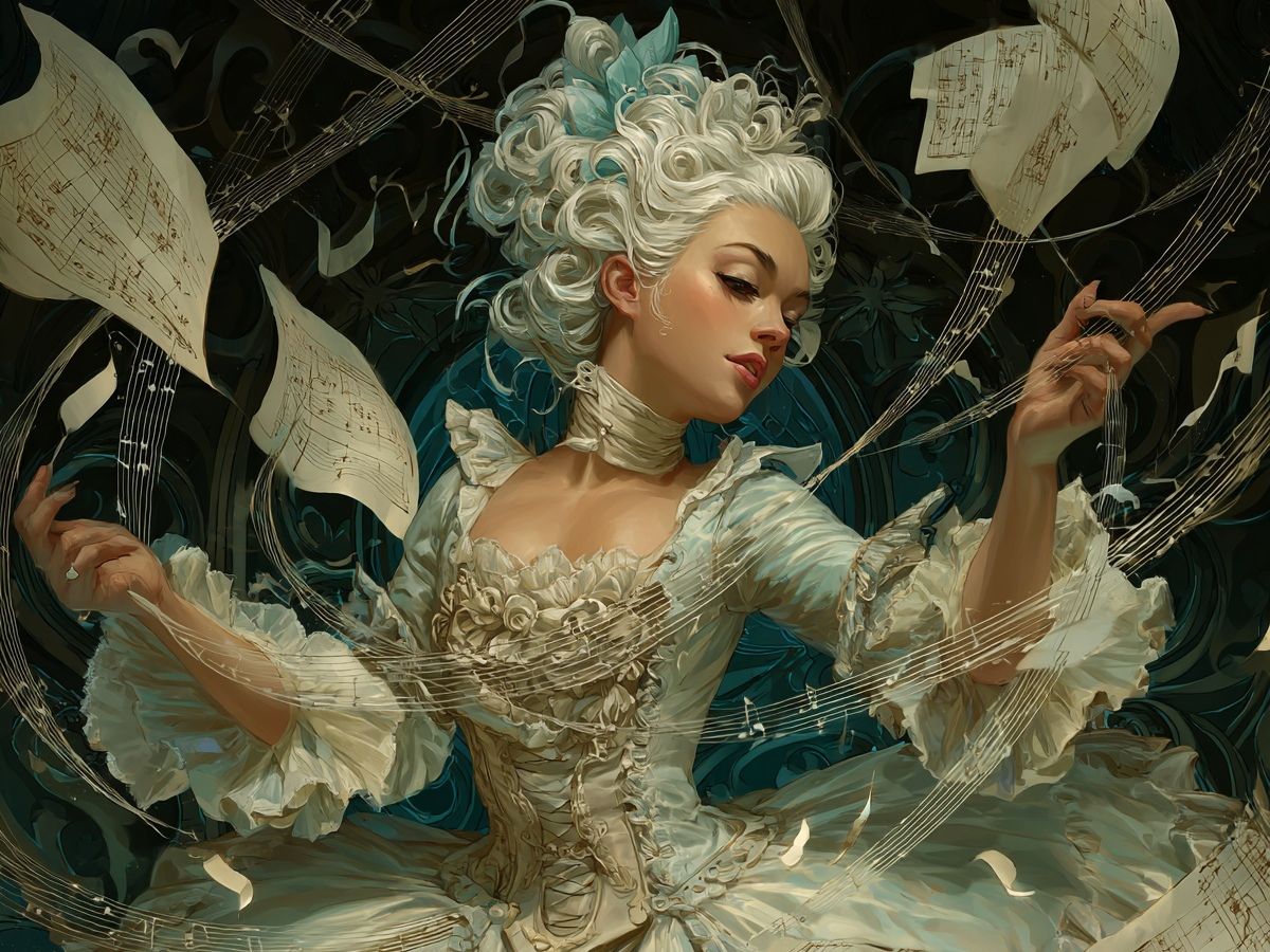 Baroque Music Muse Illustration Poster. poster — illustration art