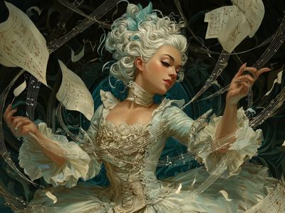 Baroque Music Muse Illustration Poster. poster