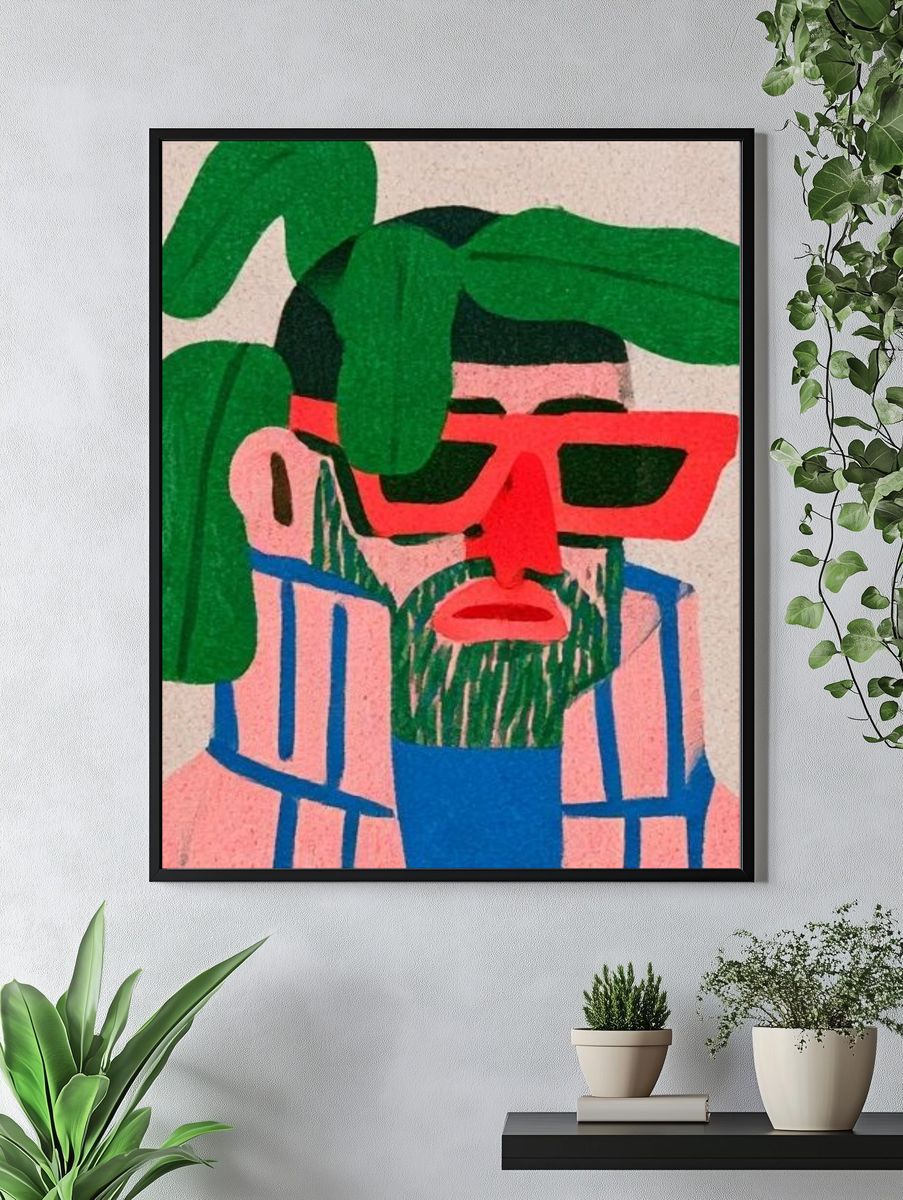 Abstract Face Illustration Poster. — room view 4