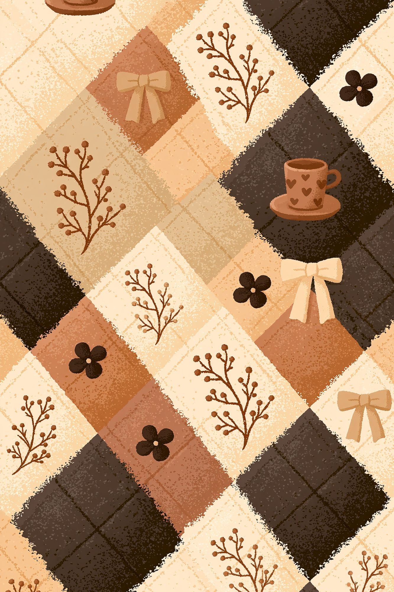Cozy Boho Patchwork Poster. poster — illustration art