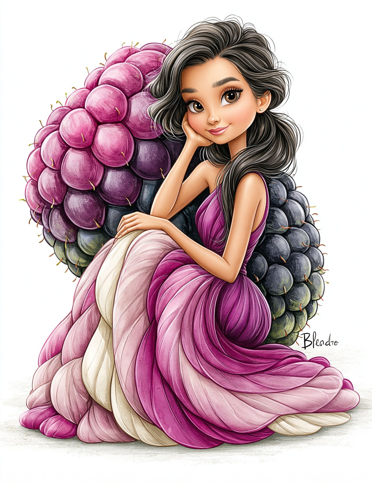 Grape Princess Illustration Poster. poster detail
