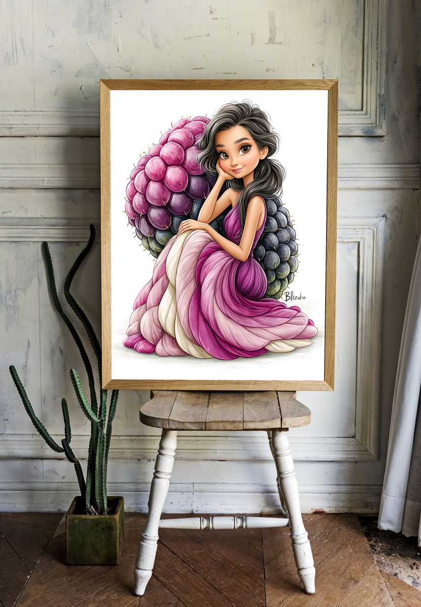 Grape Princess Illustration Poster. room preview