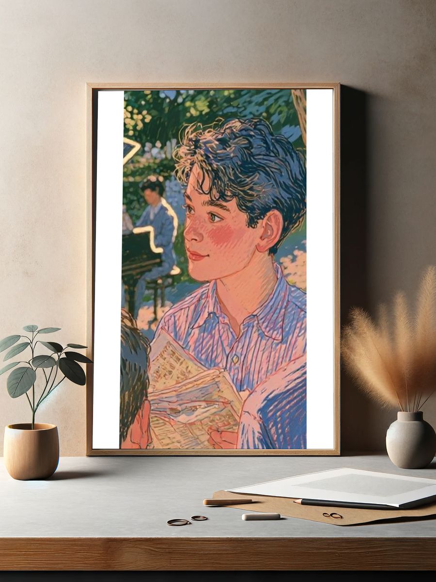 Boy Portrait Illustration Poster. — room view 2