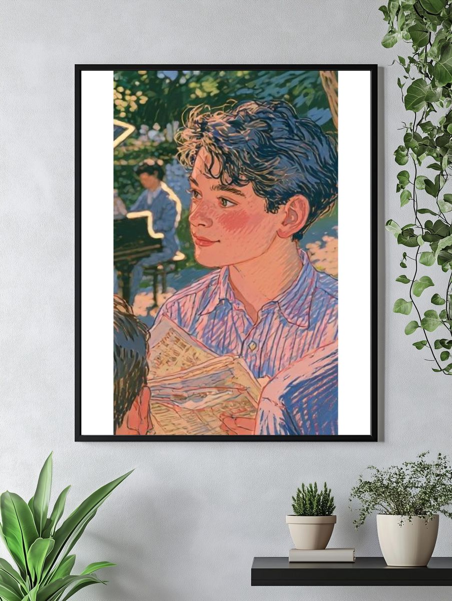Boy Portrait Illustration Poster. — room view 4