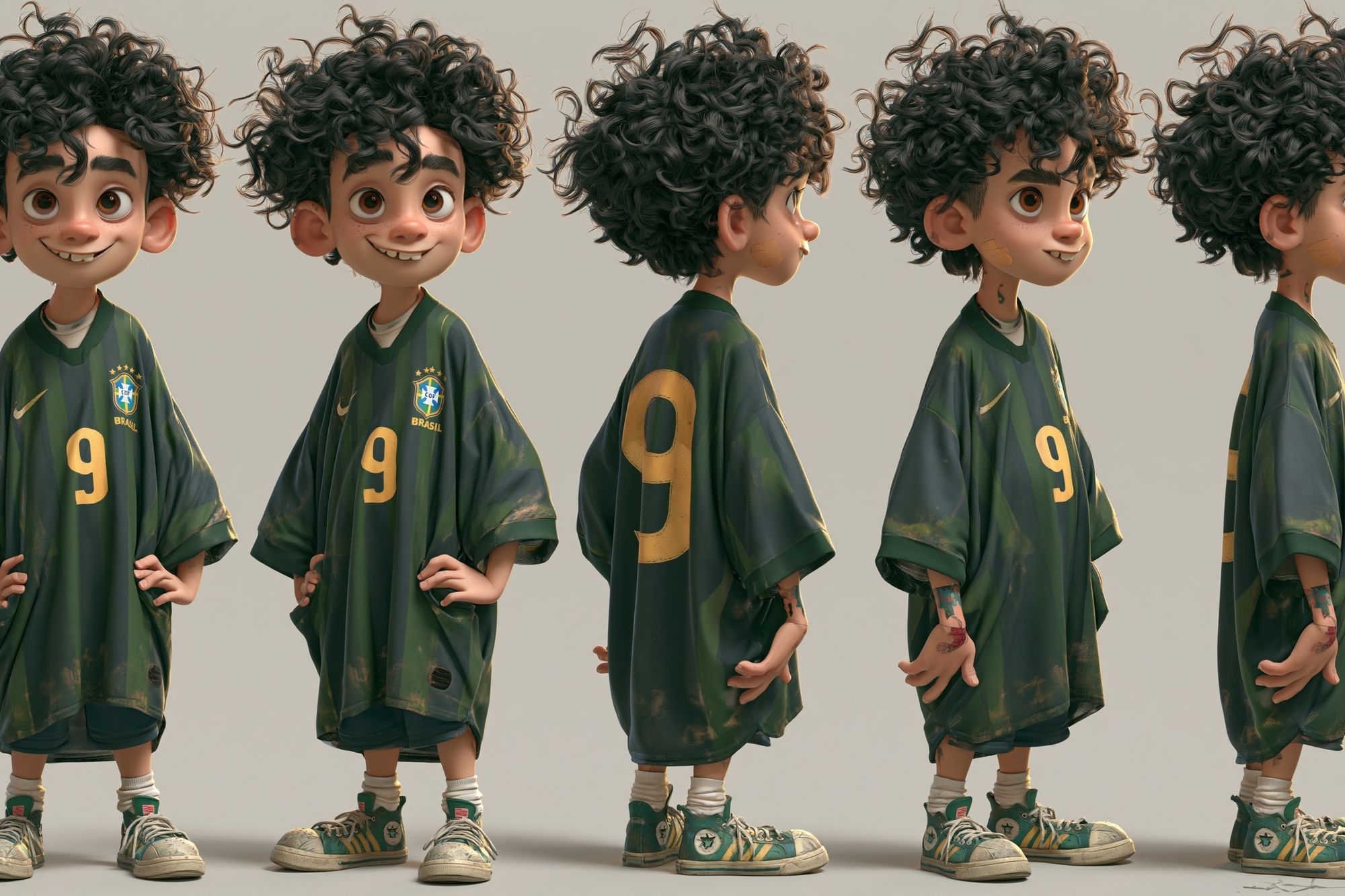 Brazil Soccer Boy Character Poster. poster detail
