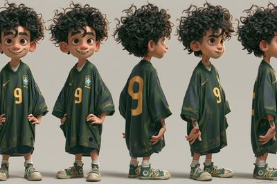 Brazil Soccer Boy Character Poster. poster