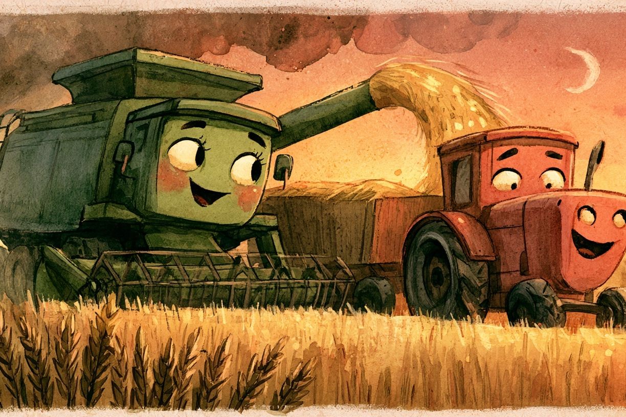 Smiling Farm Harvest Illustration Poster. poster — illustration art