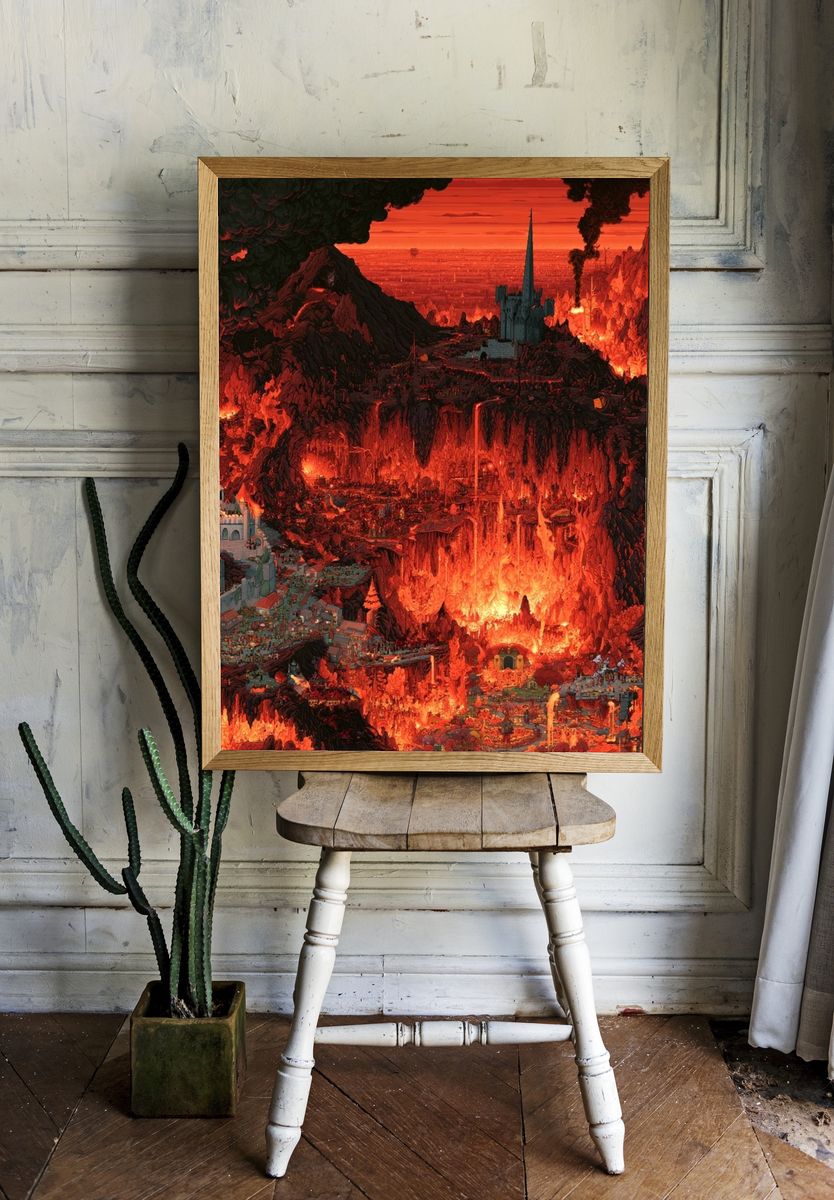 Infernal Fantasy Landscape Poster. — room view 1