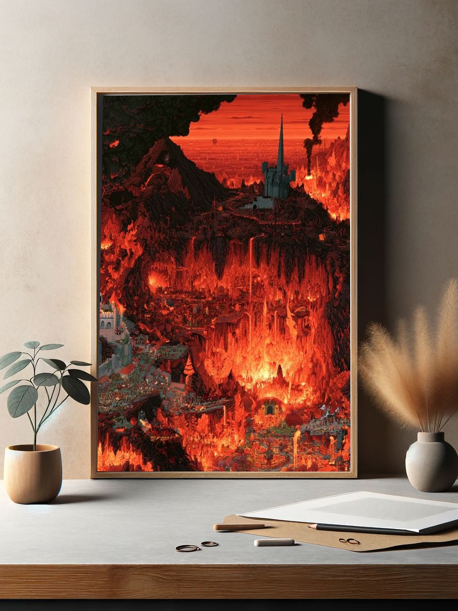 Infernal Fantasy Landscape Poster. — room view 2
