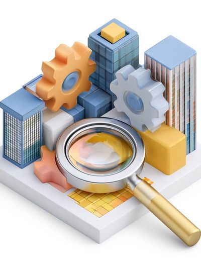 City Search 3D Illustration Poster. poster print