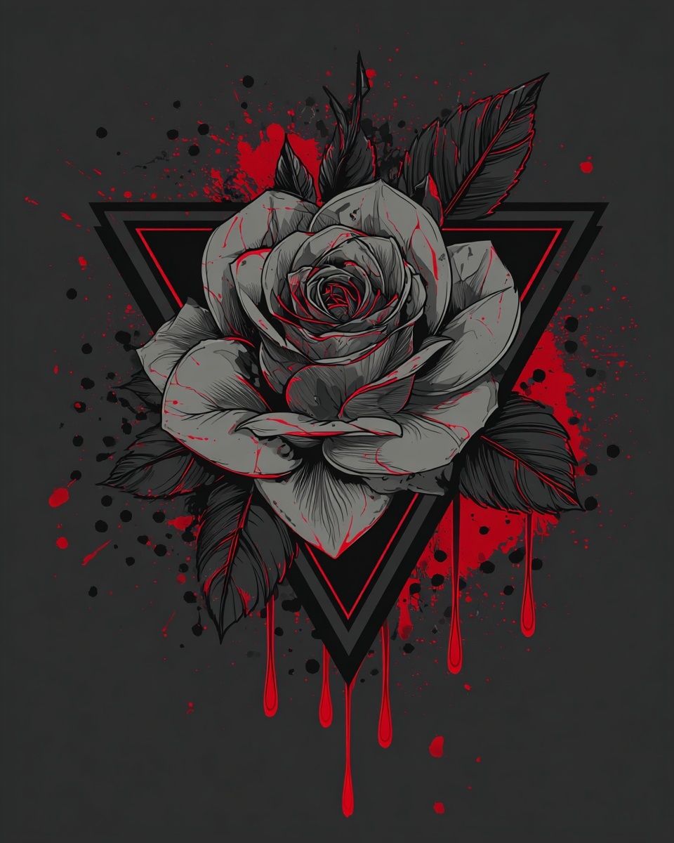 Gothic Rose Triangle Poster. poster — illustration art