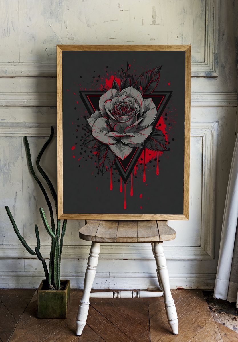 Gothic Rose Triangle Poster room preview