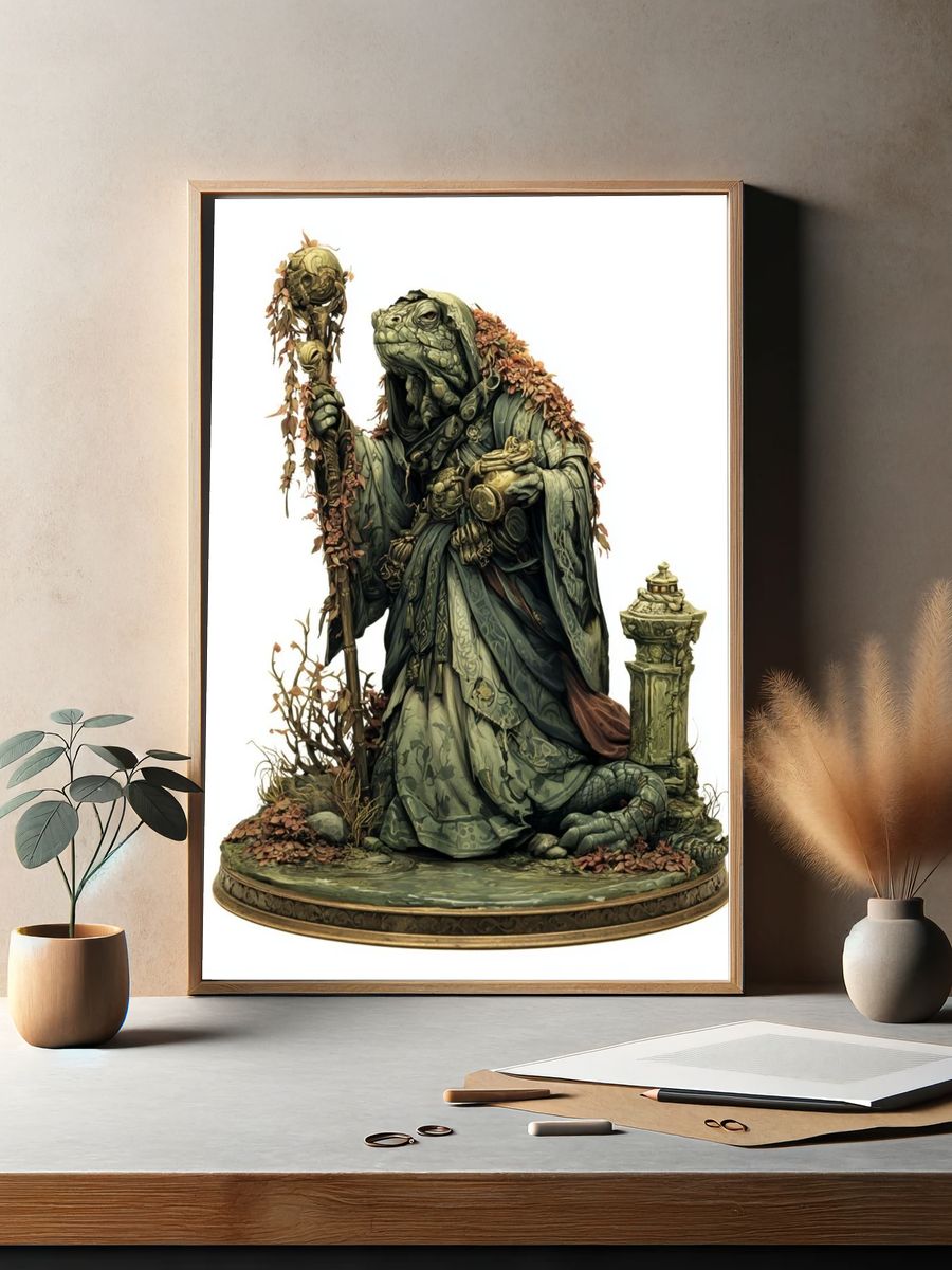 Mystic Turtle Sage Illustration Print. — room view 2