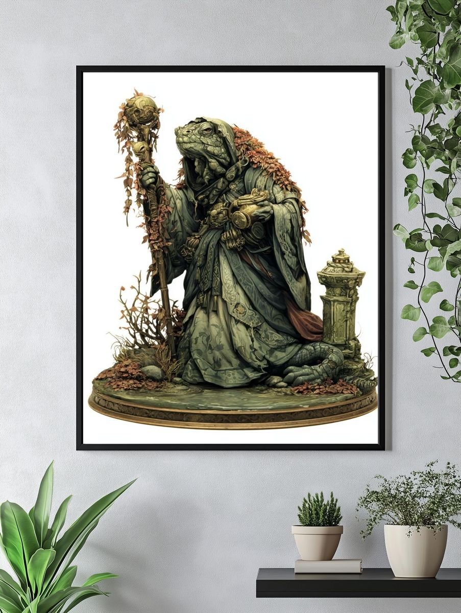 Mystic Turtle Sage Illustration Print. — room view 4