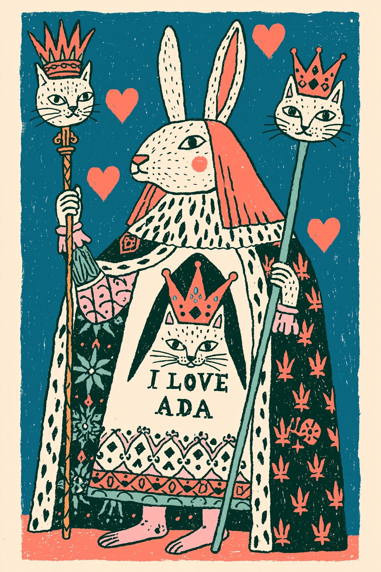 I Love Ada Cat Queen Poster. poster detail