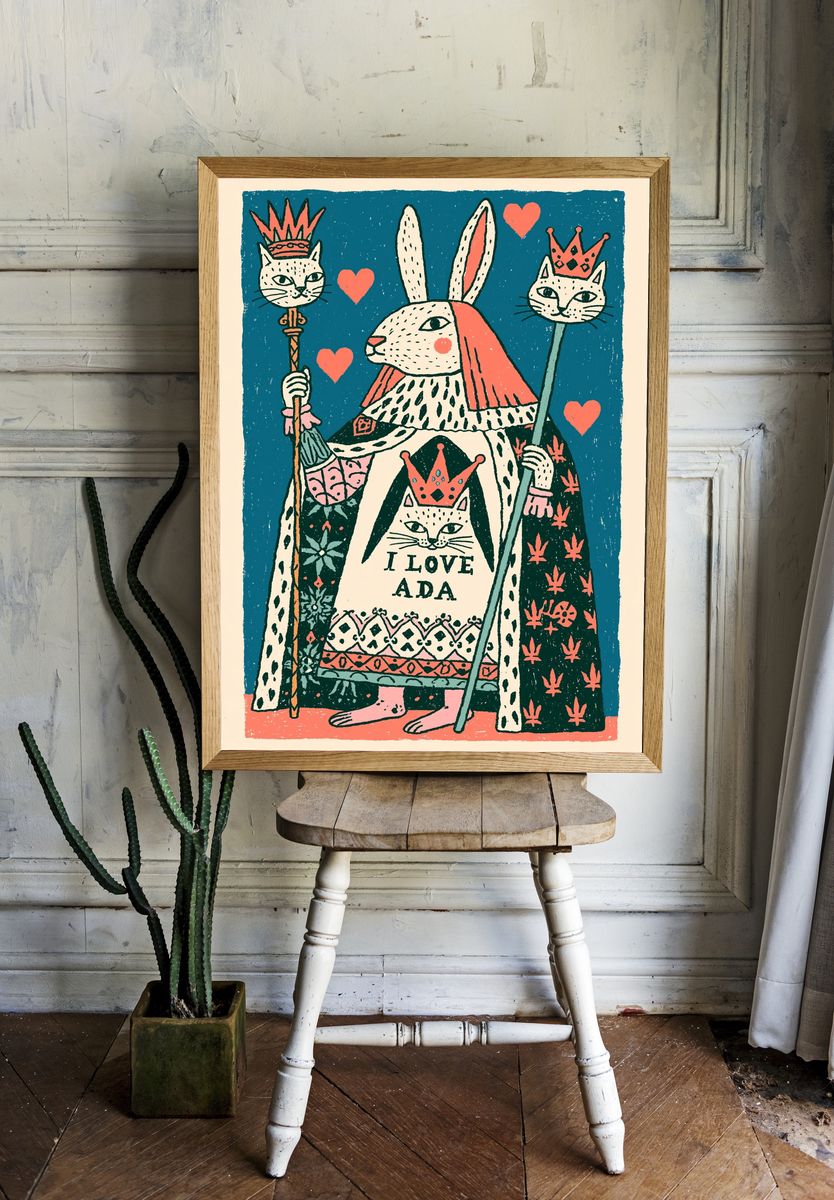 I Love Ada Cat Queen Poster. — room view 1