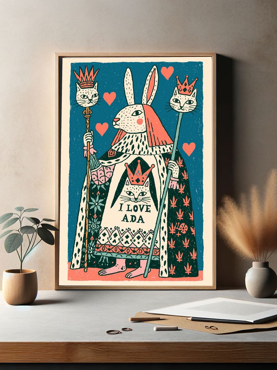 I Love Ada Cat Queen Poster. — room view 2